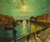 Whitby Harbour by Moonlight